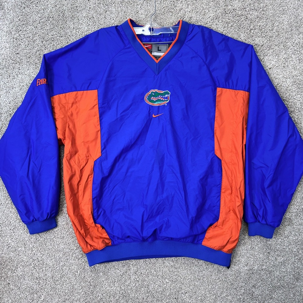 Florida Gators Nike Windbreaker Mens L Blue NCAA Football Pullover EUC